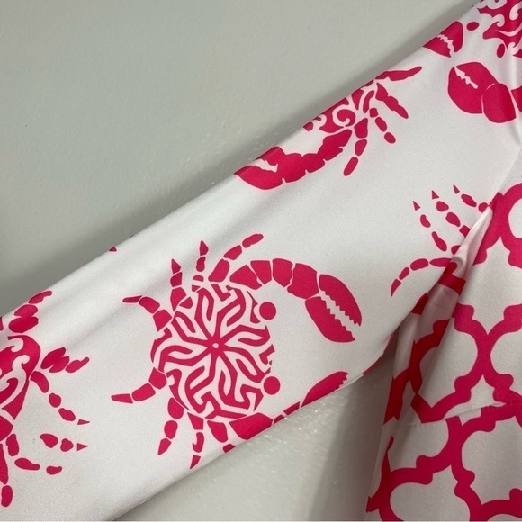 Gretchen Scott Mediterranean tiles and lobster mix media print dress - Picture 4 of 7